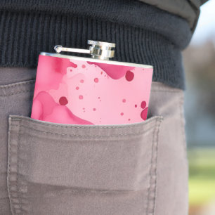 Pink on Pink Abstract Hip Flask