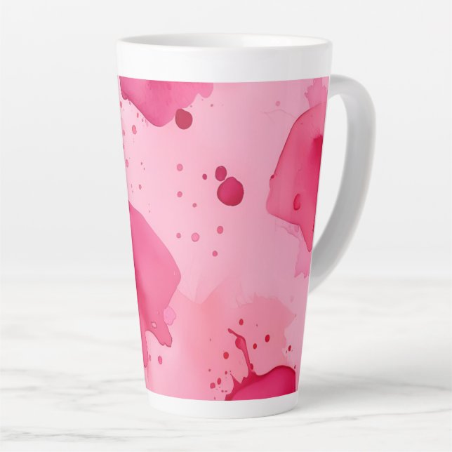 Pink on Pink Abstract Latte Mug (Right Angle)