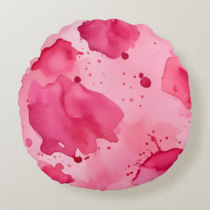 Pink on Pink Abstract  Round Cushion