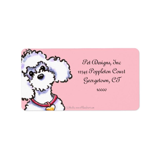 Pink on Pink Collar Poodle Label (Front)