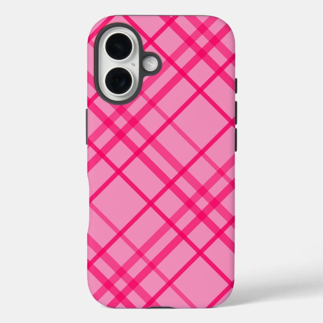 Pink On Pink Grid Line Plaid Design  Case-Mate iPhone Case (Back)