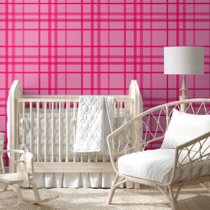 Pink On Pink Grid Line Plaid Design Wallpaper