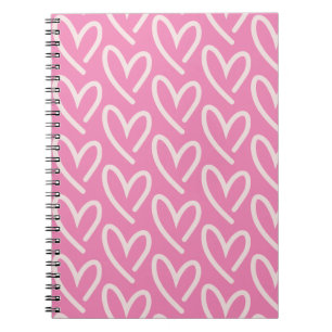 Pink on Pink  Hearts Notebook
