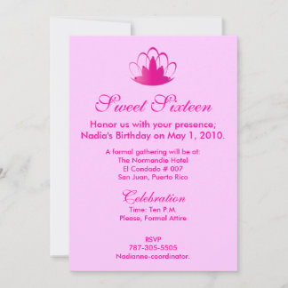 Pink On Pink  Sixteen -Customise. Invitation
