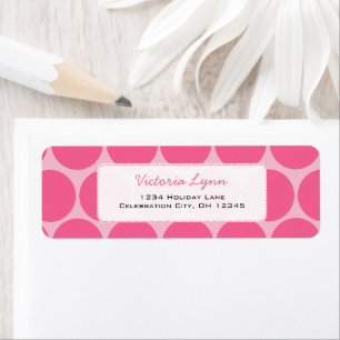 Pink On Pink Whimsical Dots Return Address Label