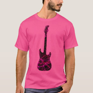 Pink on Purple Flame Guitar Silhouette T-Shirt