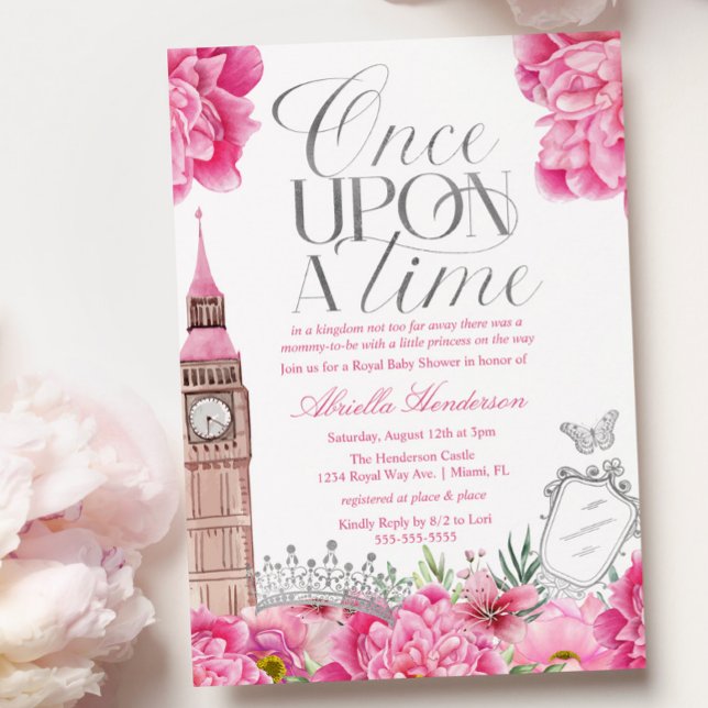 Pink Once Upon a Time Princess Baby Shower Invitat Invitation (Creator Uploaded)