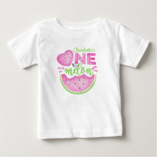 Pink One in a Melon 1st Birthday Baby T-Shirt
