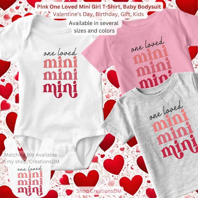 Pink One Loved Mini Girl T-Shirt, Baby Bodysuit (Creator Uploaded)