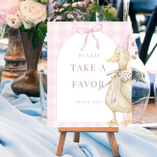 Pink One Silly Goose Favour Sign Poster