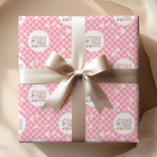 Pink One Silly Goose-Girl's First Birthday  Wrapping Paper