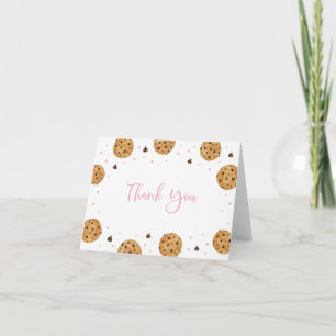 Pink One Sweet Cookie Birthday Thank You Card