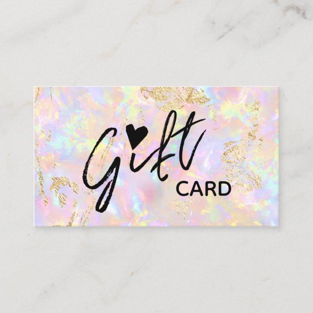 pink opal gift certificate card (Front)