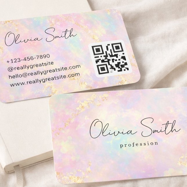 Pink Opal Gold Glitter Swirl Business Card (Creator Uploaded)