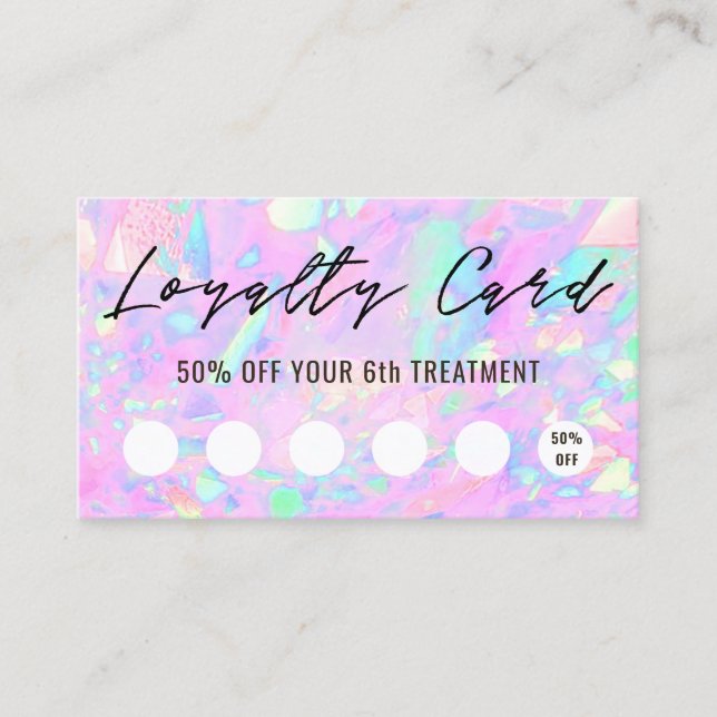 pink opal inspired texture loyalty card (Front)