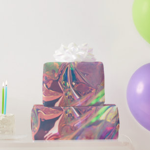 Pink Opal Shiny Texture Wrapping Paper