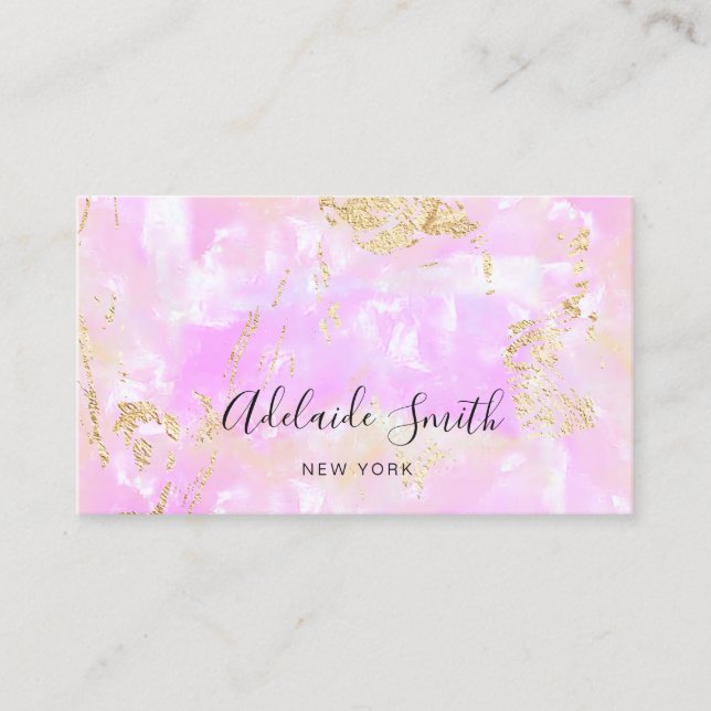 pink opal texture business card (Front)