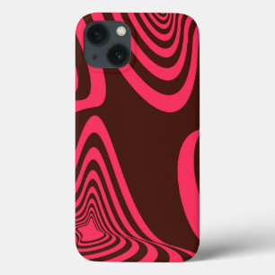 Pink, optic, trendy, cool abstract geometric shape iPhone 13 case