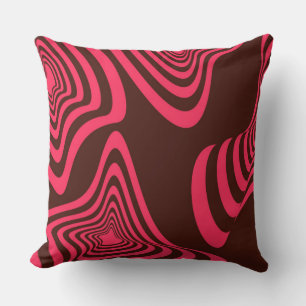 Pink, optic, trendy, cool abstract geometric shape cushion