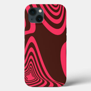 Pink, optic, trendy, cool abstract geometric shape iPhone 13 case