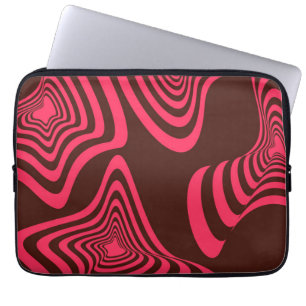 Pink, optic, trendy, cool abstract geometric shape laptop sleeve