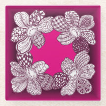 Pink or Any Custom Colour Doodle Flowers