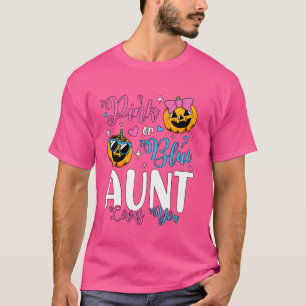 Pink or Blue Aunt Loves You Pumpkin Gender Reveal  T-Shirt