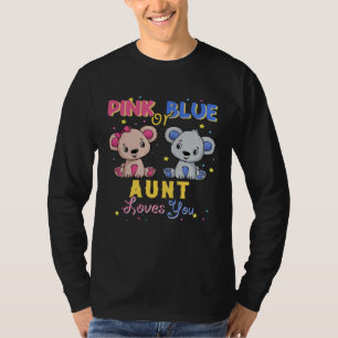 Pink or Blue Bear Aunt Loves You Baby Shower Gende T-Shirt