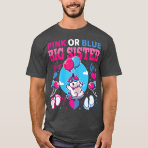 Pink or Blue Big Sister Loves You Baby Gender Reve T-Shirt