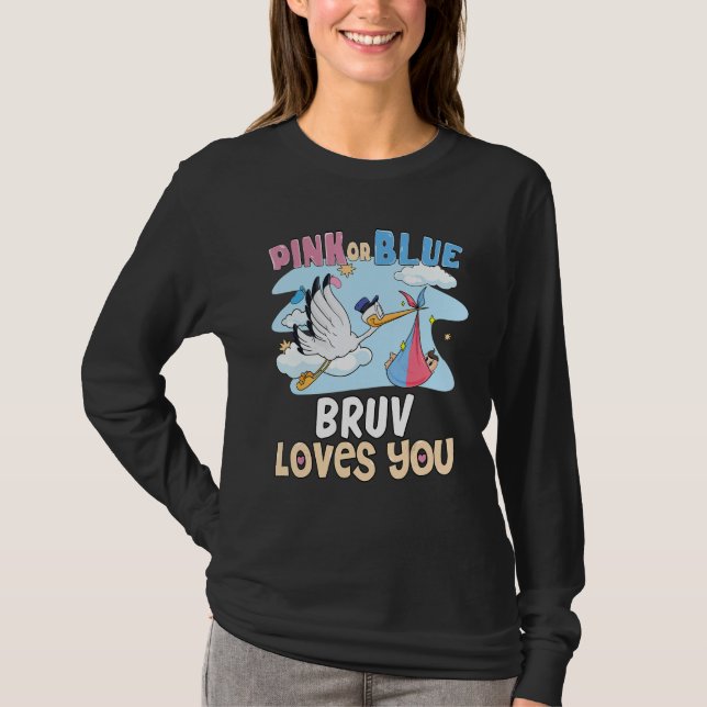 Pink or Blue Bruv Loves You Best Brother Ever Big  T-Shirt (Front)