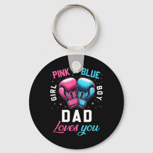Pink Or Blue Dad Loves You Boxing Gender Reveal Bo Key Ring