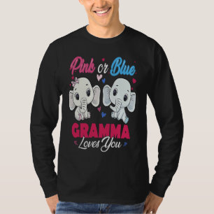 Pink or Blue Elephants Gramma Loves You Baby Showe T-Shirt