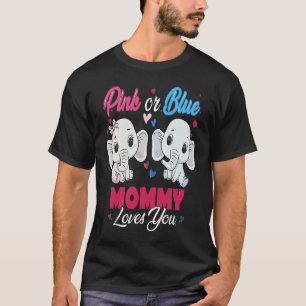 Pink or Blue Elephants Mommy Loves You Baby Shower T-Shirt