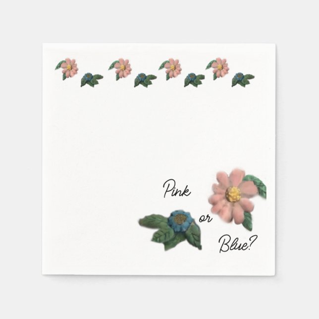 Pink or Blue? Gender Reveal Baby Shower Napkins (Front)