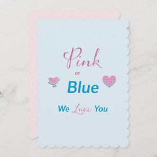 Pink or Blue Gender Reveal Invitation