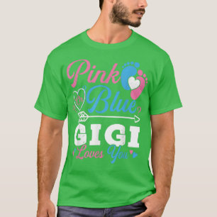 Pink Or Blue Gigi Loves You Cute Gender Reveal Bab T-Shirt