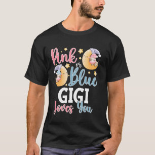 Pink Or Blue Gigi Loves You Sleepy Cow Baby Gender T-Shirt