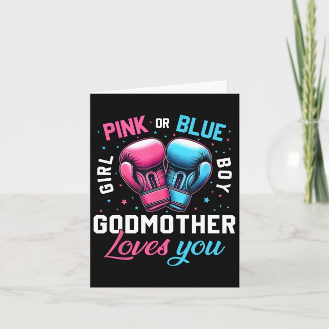 Pink Or Blue Godmother Loves You Boxing Gender Rev Card (Front)