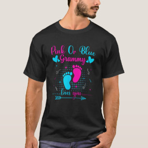 Pink Or Blue Grammy Loves You Cute Gender Reveal P T-Shirt