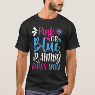 Pink Or Blue Grammy Loves You Gender Reveal Party T-Shirt