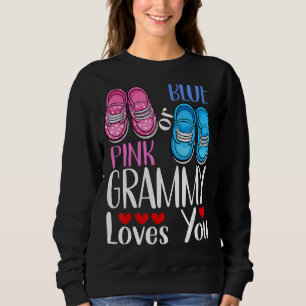 Pink Or Blue Grammy Loves You Gender Reveal Sweatshirt