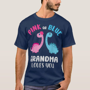 Pink or Blue Grandma Loves You  Gender Reveal Baby T-Shirt