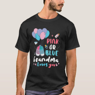 Pink Or Blue Grandma Loves You Giraffe Baby Gender T-Shirt