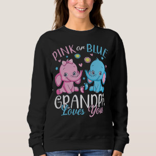 Pink Or Blue Grandpa Loves You Elephant Baby WM Sweatshirt