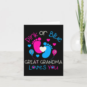 Pink Or Blue Great Grandma Loves You Shirt Gender Card