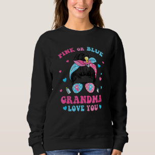 Pink Or Blue Mimi Loves You Messy Bun Women Gender Sweatshirt