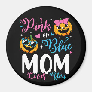 Pink Or Blue Mum Loves You Pumpkin Baby Circle Magnet