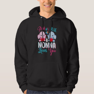 Pink Or Blue Nonna Loves You Elephants Baby Gender Hoodie