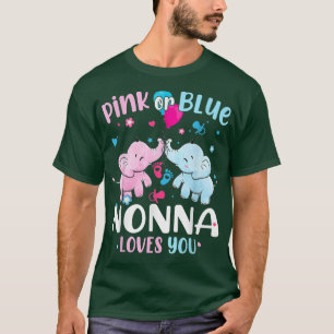 Pink Or Blue Nonna Loves You Elephants Baby Gender T-Shirt