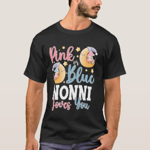 Pink Or Blue Nonni Loves You Sleepy Cow Baby Gende T-Shirt